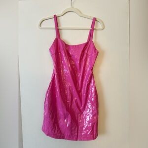 Superdown Hot Pink Glossy Dress